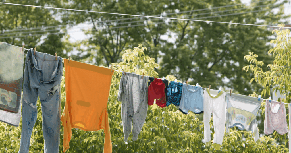 laundry on a clothesline
