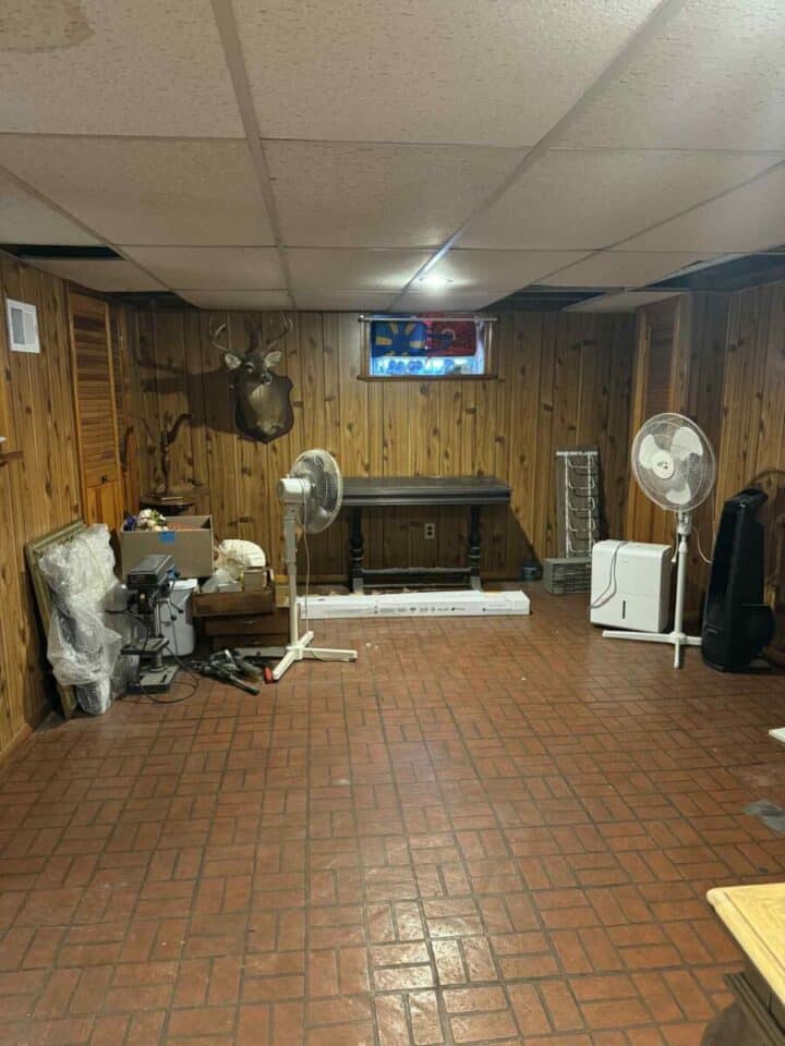 basement man cave room before