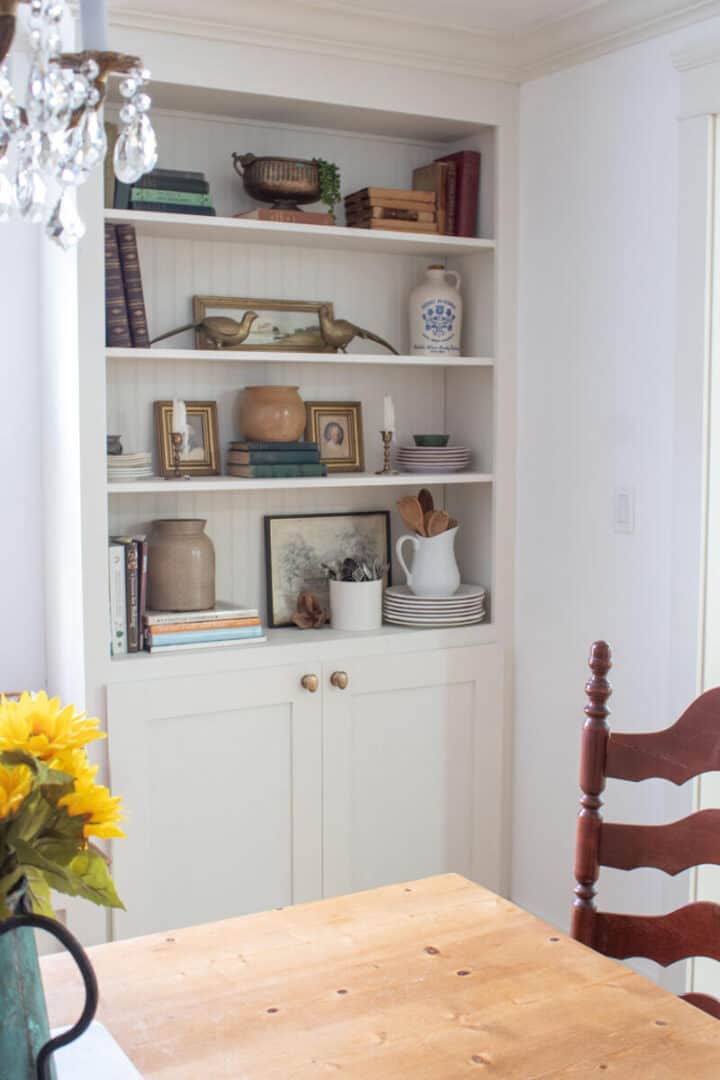 built in shelves dining room
