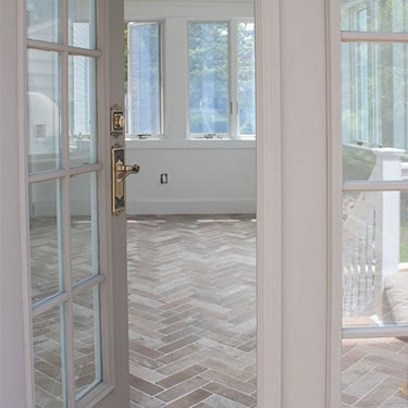 Brick Flooring In Our Sunroom