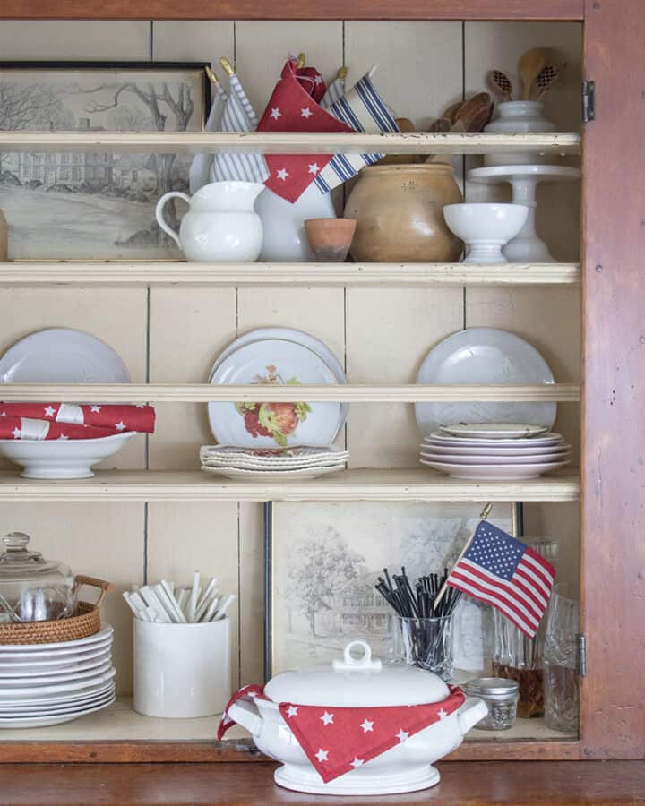 ig-3-720x900-1 open shelves decorating for the 4th of july with red white and blue accents vintage style