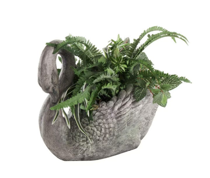 swan-planter - patio decor ideas